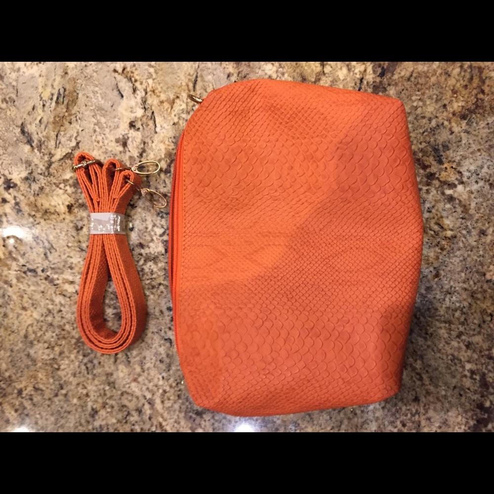 Tangerine orange medium size cross body bag